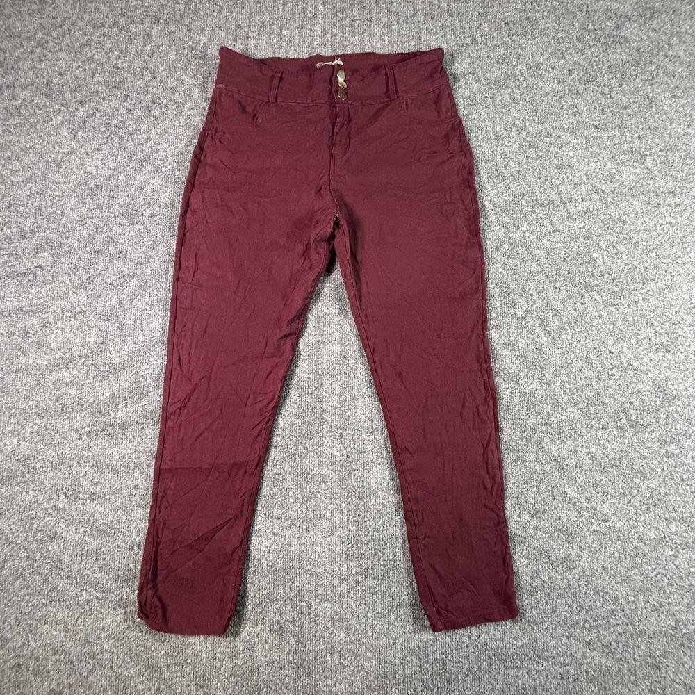 Denim Flavour Women Red Skinny Jeans Plus Size 2X High Rise Stretch Cotton Denim